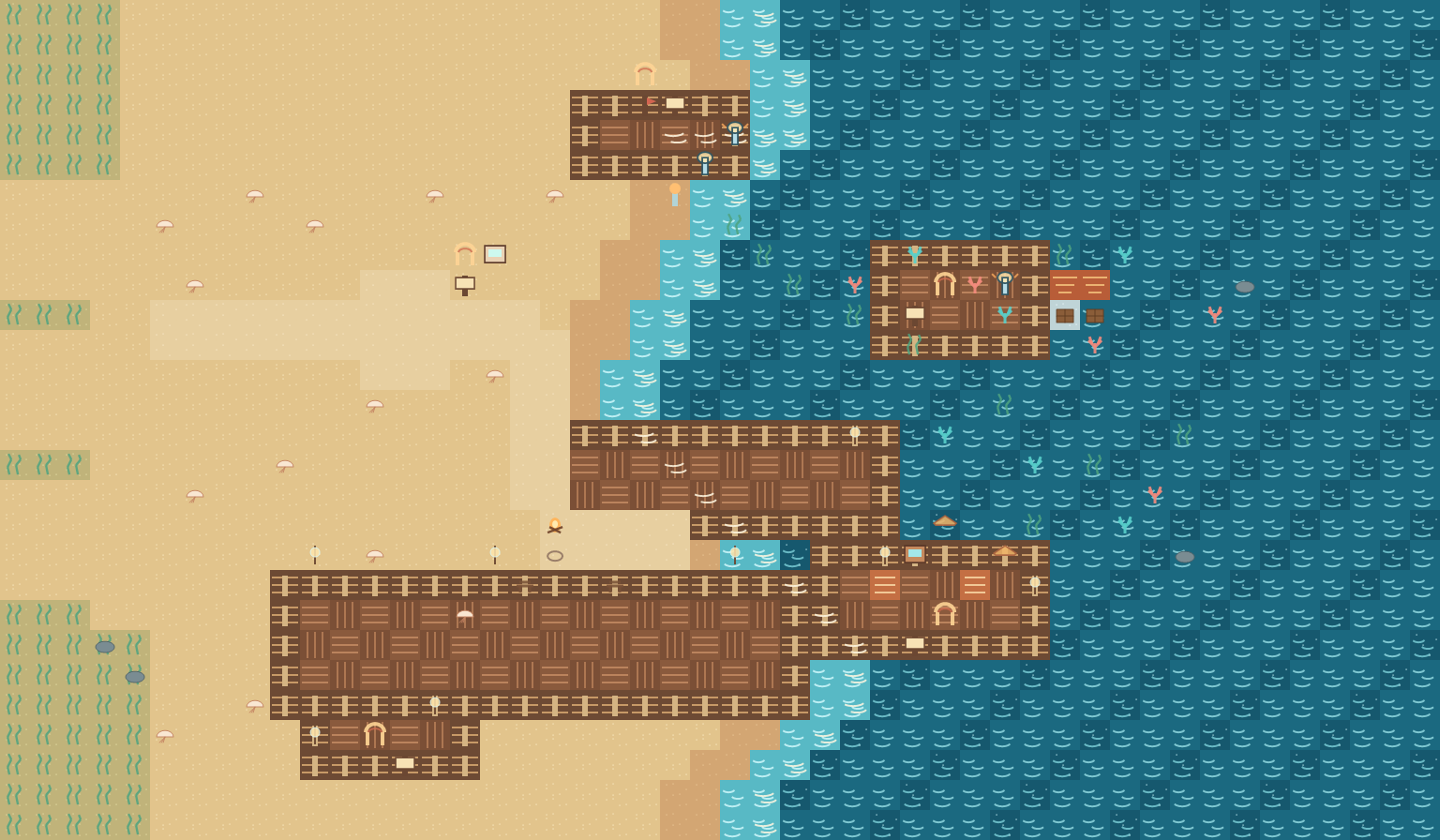 主沙滩与栈桥总览